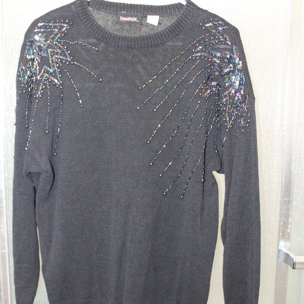 4/$20 Beautifully Mine Beaded Sweater